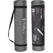 HMS Tapis de yoga antidérapant - 183 cm de long Tapis d'exercice pour un confort maximum Gris