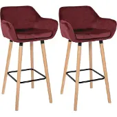 CLP lot de 2 tabourets de bar Grant velours