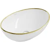 Mexen Lavabo ELZA blanc, rayures dorées 40 cm