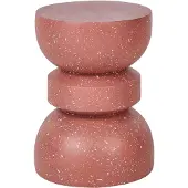 Beliani Table basse en forme de sablier rouge avec effet terrazzo pour salon chambre à coucher