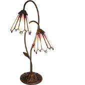 Clayre & Eef Lampe de table Tiffany 61 cm Marron Rose Polyrésine