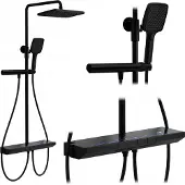 REA Kit De Douche Avec Thermostat Pedro Black