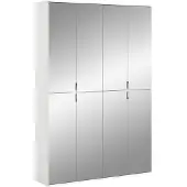 Ebuy24 ProjektX armoire de rangement 8 portes blanche, miroir.