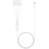 XLayer Câble Octopus 4-en-1, câble de recharge multi-USB, 1,5 m, blanc