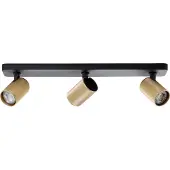 Brilliant Marty LED Projecteur de plafond à 3 flammes - Spots GU10 orientables, intensité lumineuse variable en blanc chaud, ampoules LED incluses, 345 lumens, noir/or mat