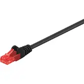 Goobay Câble patch CAT 6, U/UTP, noir, 10 m - Conducteur en aluminium recouvert de cuivre (CCA)