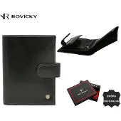 Rovicky Grand portefeuille à fermoir en cuir pour homme -