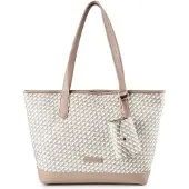 Tom Tailor Cabas camel / écru / vert pastel