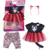 Baby Born Tenue chat avec jupe en tulle, pantalon et serre-tête pour poupées de 43 cm