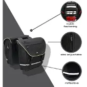 Beck SPRTV Lime - Sacoche de porte-bagages imperméable et indéchirable - Sacoche double pour vélo électrique et vélo avec arceaux pour un maintien sûr