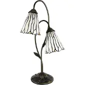 Clayre & Eef Lampe de table Tiffany 61 cm Marron Blanc Polyrésine
