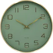 Karlsson KA5973GR, Horloge numérique murale, ronde, verte, aluminium, pile