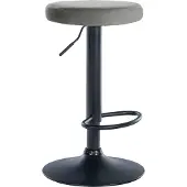CLP Tabouret de bar Ponte - revêtement en velours, structure noire - Gris
