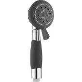 Schutte Douchette à main SCHÜTTE VITAL, Pommeau de douche Wellness avec 4 jets, Pommeau de douche avec poignée antidérapante, Pommeau de douche, Douche chrome/noir