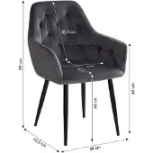 Homestyle4u Chaise Salle à Manger Velours Gris Design Moderne Chaise de Cuisine Chaise pas Cher Fauteuil Rembourrée