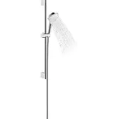 Hansgrohe Ensemble de douche Crometta 1 jet vert 6 l/min avec barre de douche 65 cm, blanc/chrome, 26554400