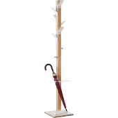 PaperFlow Portemanteau Easycloth, en bois massif, avec porte-parapluie, blanc