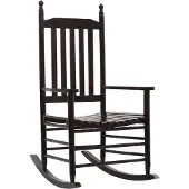 vidaXL Chaise à bascule avec assise incurvée en bois de peuplier brun