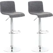 CLP lot de 2 tabourets de bar Hoover tissu chromé