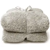 Unique living Teddy 200 l 150 cm chateau gris plaid