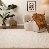 FRAAI Tapis lavable - Dunya Zebra Blanc | 200x290 cm | Rectangulaire | Pile courte