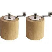 Olympia Ensemble moulin à sel et à poivre en bois d'hévéa 8 cm