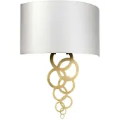 Elstead Lighting Applique murale Curtis, laiton vieilli crème, 2xE27x60W, abat-jour en tissu, dimensions : 52,1 x 39 x 13,5 cm, IP20, Elstead