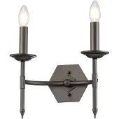 Elstead Lighting Applique murale Elstead Crown E14 double, couleur « Porte en fer »