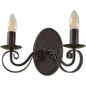 LUCANDE Applique Murale , Caleb, dimmable, Brun / rouille, Couloir, Métal, Rustique