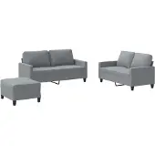 vidaXL Ensemble de canapés 3 pièces avec coussins Tissu gris clair