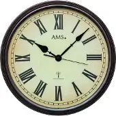 AMS 5977 Horloge murale radio analogique ronde vintage rétro
