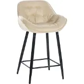 CLP Tabouret de bar Gibson, couleur crème, revêtement en tissu