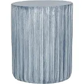 Beliani Table basse gris clair Verre trempé MgO forme tambour ronde Résistance aux UV rouille eau intempéries style boho moderne