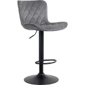 CLP Tabouret de bar ajustable pivotant velours Gris foncé