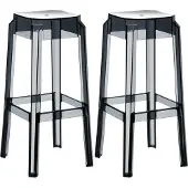 CLP lot de 2 tabourets de bar Fox, transparent