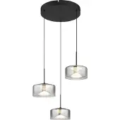 Globo Lampe pendante de conception Belinda Noir à 3 lumières