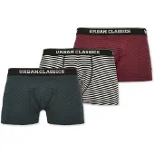 Urban Classics Boxers beige / vert foncé / rouge cerise / noir
