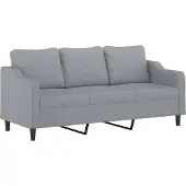 vidaXL Canapé 3 places gris clair 180 cm Tissu