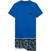 Hom Pyjama long ' Sleepwear Havana ' bleu / mélange de couleurs