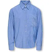 ONLY GIRLS Chemisier 'KOGCosmo' bleu / blanc