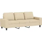 vidaXL Canapé 3 places crème 180 cm Tissu