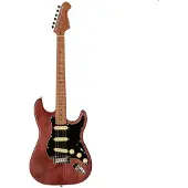 Fazley Outlaw Series Sheriff Plus SSS Brown guitare électrique avec housse