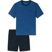 Schiesser Pyjama court ' Comfort Essentials ' bleu / bleu marine