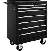 TecTake - Chariot à outils avec 7 tiroirs - noir - 402800