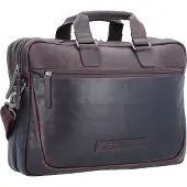The Chesterfield Brand Sac ordinateur 15-15.6 pouces Seth - Cuir véritable - Brun foncé