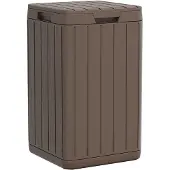 vidaXL Poubelle d'extérieur marron 38x38x65 cm PP