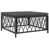 vidaXL Tabouret de jardin avec coussin Anthracite Tissu