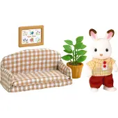 Sylvanian Families Chocolate Rabbit Father Set (Settee)