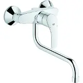 GROHE MITIGEUR POUR EVIER DE CUISINE BEC S MONTAGE MURAL GAMME EUROSMART CHROME GROHE FRIEDRICH