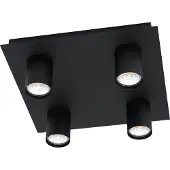 Eglo Spot en saillie noir Valcasotto 4 lumières